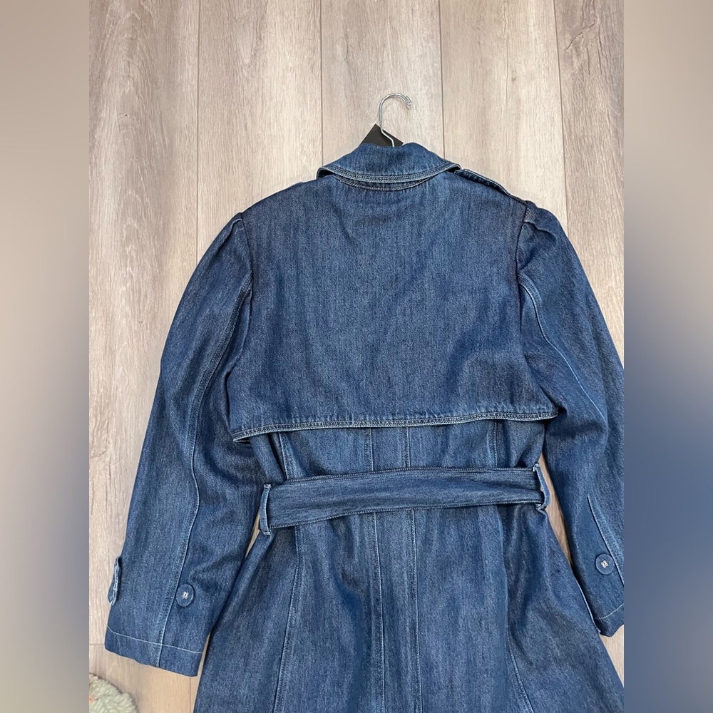 PAIGE Raina Denim Trench Coat NWT - Picture 10 of 10